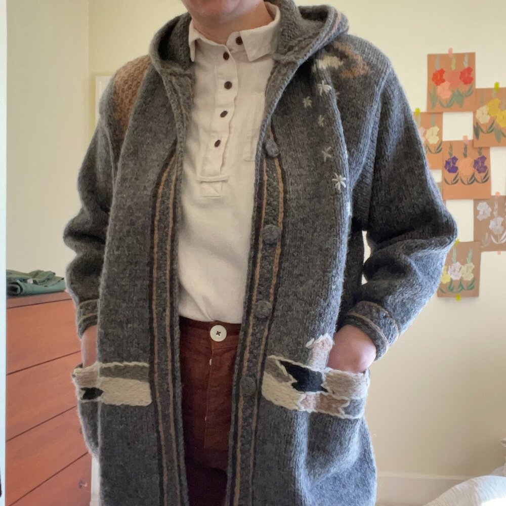 Vintage thick wool sweater coat
